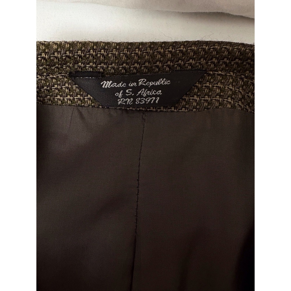 Vintage Men's Bob Mackie Classic Wool Blend Blazer Brown 42 90's USA Houndstooth - Picture 4 of 10